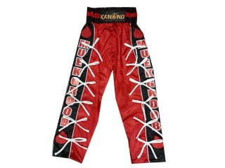 Kickboksbroekje met Naam : KNPANTS-005-Rood-Zwart
