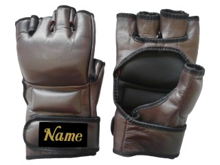 Gepersonaliseerde echt lederen MMA-handschoenen : KNGCUST-MMA-Bruin