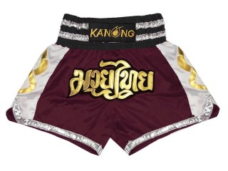 Kanong kickboksbroekje : KNS-141-Kastanjebruin