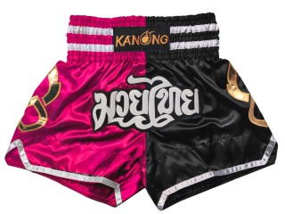 Kanong kickboksbroekje : KNS-143-Roos-Zwart