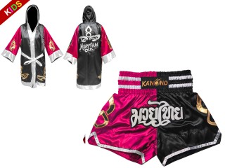 Kinderboksset - Boksjas en shorts : Model 143-Roos-Zwart