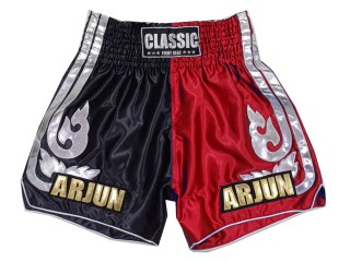 Aangepaste traditionele Thaise broek : KNSCUST-1243-Zwart-Rood