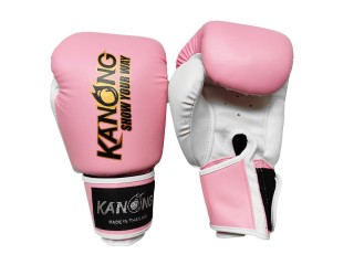 Kanong-trainingsbokshandschoenen : Lichtroze en Wit