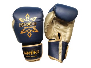 Kanong-trainingsbokshandschoenen : Thai Power Marineblauw en Goud