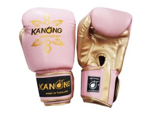 Kanong kickbokshandschoenen voor kinderen : Thai Power Roze en Goud