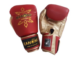 Kanong kickbokshandschoenen voor kinderen : Thai Power Rood en Goud