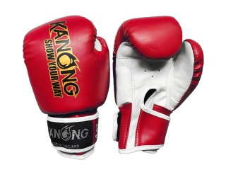 Kanong kinderbokshandschoenen voor training : Rood en Wit