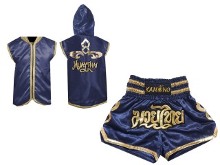 Boksset - Hoodies en boksshorts voor Muay Thai boksen : 121 Marineblauw