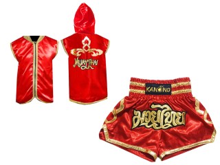 Boksset - Hoodies en boksshorts voor Muay Thai boksen : 121 Rood