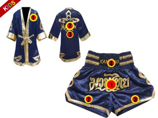 Kinderen bokskostuum - Boksjurk en shorts : Model 121-Marineblauw