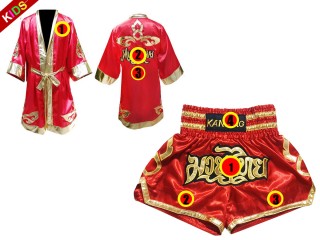 Kinderen bokskostuum - Boksjurk en shorts : Model 121-Rood