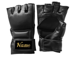 Gepersonaliseerde echt lederen MMA-handschoenen : KNGCUST-MMA-Zwart