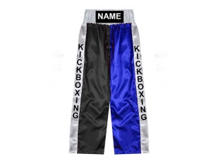 Lange kickboksbroek op maat : KNPANTS-001-Zwart-Blauw