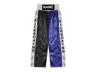Lange kickboksbroek op maat : KNPANTS-001-Zwart-Marineblauw