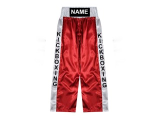 Lange kickboksbroek op maat gemaakt : KNPANTS-001-Rood
