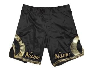 Gepersonaliseerde MMA-short met naam : Zwart