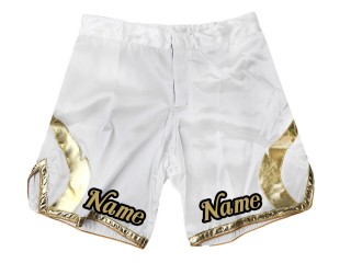 Aangepaste MMA-shorts met naam : Wit