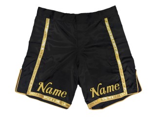 Op maat gemaakte MMA-shorts met naam  : Zwart-Goud