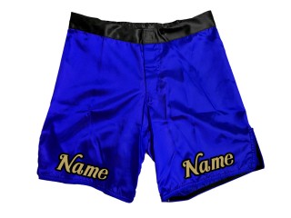 Aangepaste MMA-shorts met naam : Blauw