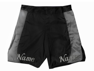 Gepersonaliseerde MMA-shorts met naam voor heren : Zwart-Grijs