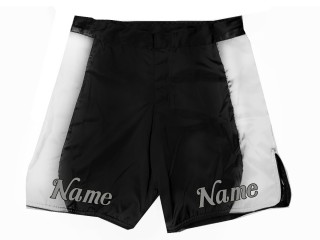 Gepersonaliseerde MMA-shorts met naam voor heren : Zwart-Wit