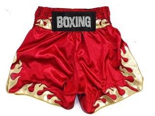 Aangepaste boksshorts voor heren : KNBSH-038-Rood met Vlam