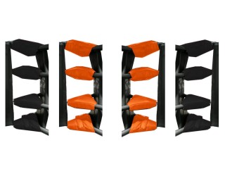 Muay Thai Ring Accessoires - Boksring Spanschroefhoezen (set van 16) : Oranje/Zwart
