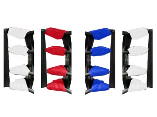Muay Thai Ring Accessoires - Boksring Spanschroefhoezen (set van 16) : Rood/Blauw/Wit