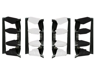 Muay Thai Ring Accessoires - Boksring Spanschroefhoezen (set van 16) : Wit/Zwart