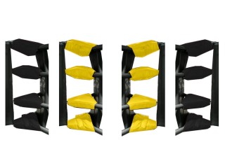 Muay Thai Ring Accessoires - Boksring Spanschroefhoezen (set van 16) : Geel/Zwart