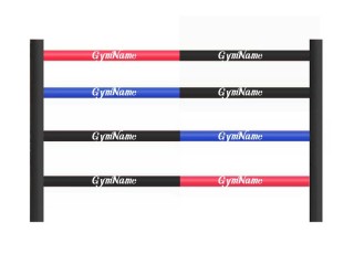 Aangepaste 16 stuks x 3m boksring touwhoezen (Ring 4x4 m) : Rood/Blauw/Zwart