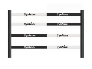 Aangepaste 16 stuks x 3m boksringaccessoires, bokstouwhoezen (Ring 4x4 m) : Wit/Zwart