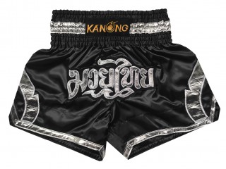 Kanong kickboksshort : KNS-144-Zwart-Zilver
