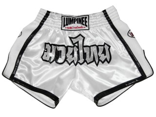 Lumpinee Retro Kickboks Shorts : LUMRTO-005-Wit