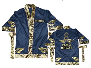 Kanong gepersonaliseerde boksjas : KNFIRCUST-001-Marineblauw-Goud