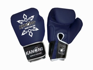 Kanong Echte Leren Bokshandschoenen : Marineblauw