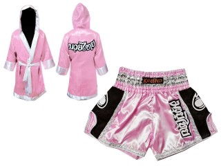 Kanong gepersonaliseerde boksjas en Thaise shorts : 208-Roze