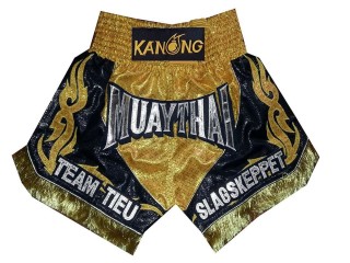 Gepersonaliseerde gouden boksbroek : KNBXCUST-2010