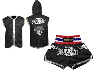 Boksset - Hoodies en boksshorts voor Muay Thai boksen : 125 Zwart