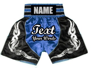 Gepersonaliseerde boksbroek : KNBSH-024-Blauw-Zwart