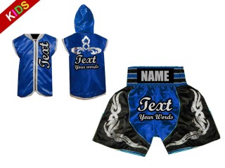 Boksset - Aangepaste kinderbokshoodies en boksshorts : Blauw
