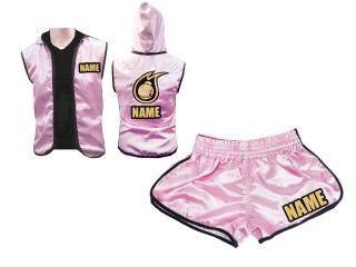 Boksoutfit - Aangepaste dames bokshoodies, jack en boksshorts : Roze