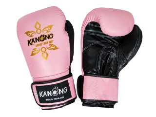 Kanong Echt Leren Bokshandschoenen : Roze en Zwart