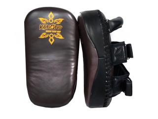 Kanong boksuitrusting Thaise kickpads (echt leer): Bruin en Zwart