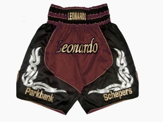Gepersonaliseerde boksbroek heren  : KNBXCUST-2035-Maroon-Zwart