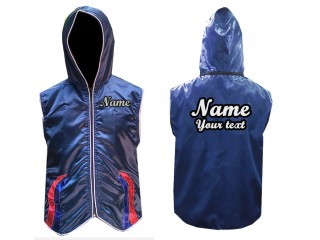 Gepersonaliseerde boksringjas : Marineblauw met strepen