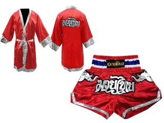 Bokskitset - Boksjurk en Thaiboksshort : 125-Rood